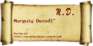 Murguly Dezső névjegykártya