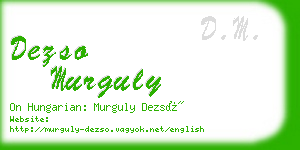 dezso murguly business card
